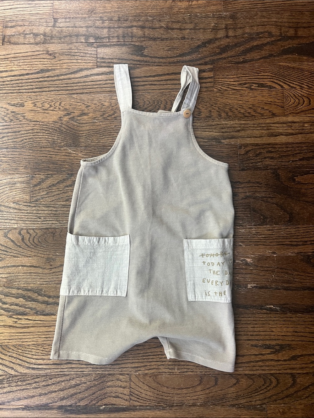 Zara Beige/Tan Kids Short Overalls Romper, 4-5